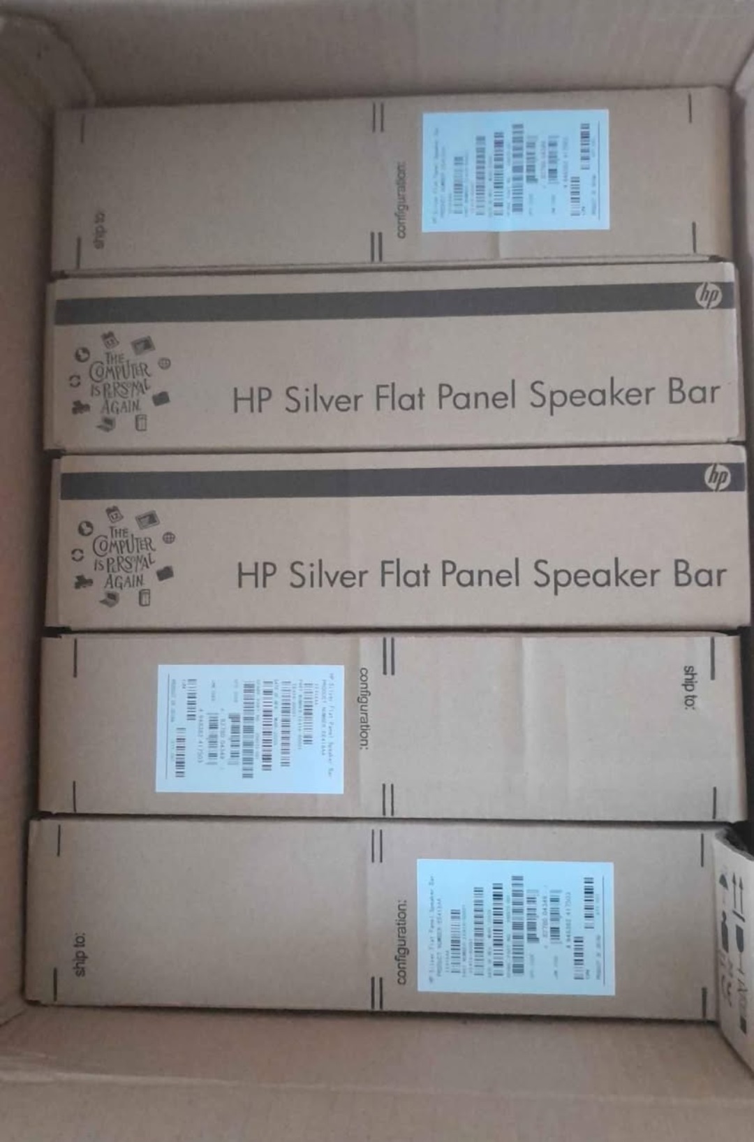 HP Silver Flat Panel Speaker Bar Monitor Soundbar - Image 2